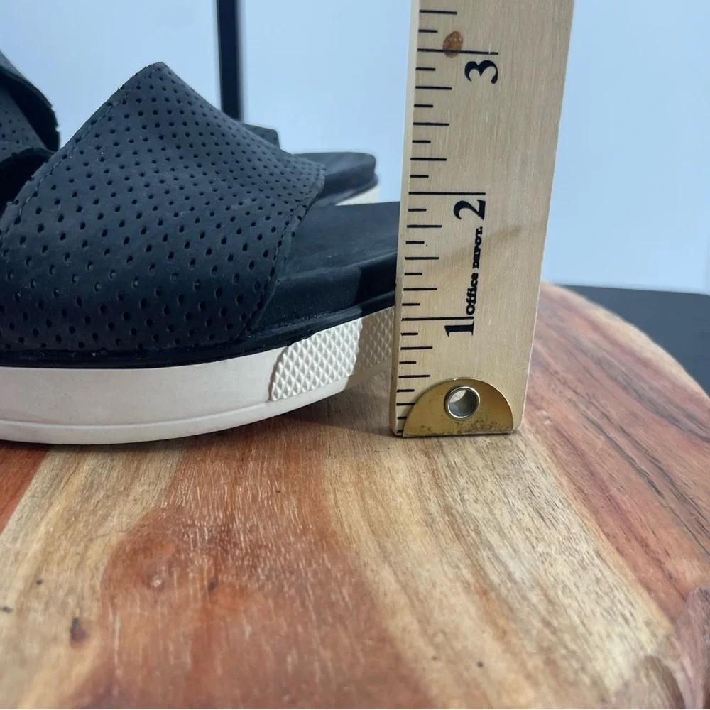 Eileen Fisher Sport Platform Perforated Sandals gray black Sz‎ 7